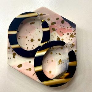 Stripe Resin Statement Earrings